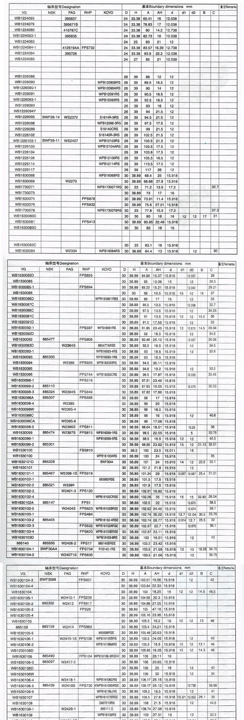 奔驰车水泵轴承